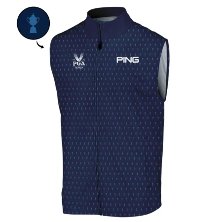 Ping 2024 PGA Championship Golf Sleeveless Jacket Dark Blue Gradient Pattern All Over Print Sleeveless Jacket