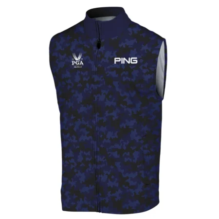 Golf 2024 PGA Championship Ping Sleeveless Jacket Blue Camouflage Pattern Sport All Over Print Sleeveless Jacket