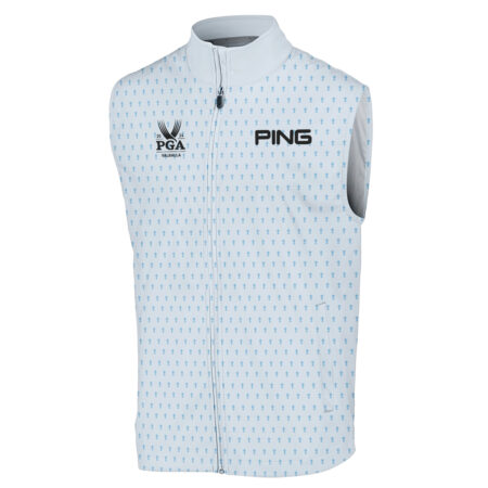 2024 PGA Championship Ping Golf Sleeveless Jacket Light Blue Pastel Golf Cup Pattern All Over Print Sleeveless Jacket