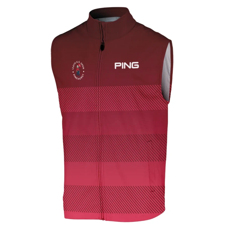 Golf Ping 124th U.S. Open Pinehurst Sports Sleeveless Jacket Red Gradient Stripes Pattern All Over Print Sleeveless Jacket