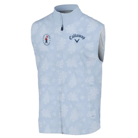 124th U.S. Open Pinehurst Callaway Golf Sleeveless Jacket Light Blue Pastel Floral Hawaiian Pattern All Over Print Sleeveless Jacket