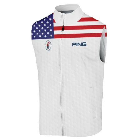 Ping 124th U.S. Open Pinehurst Sleeveless Jacket USA Flag Golf Pattern All Over Print Sleeveless Jacket