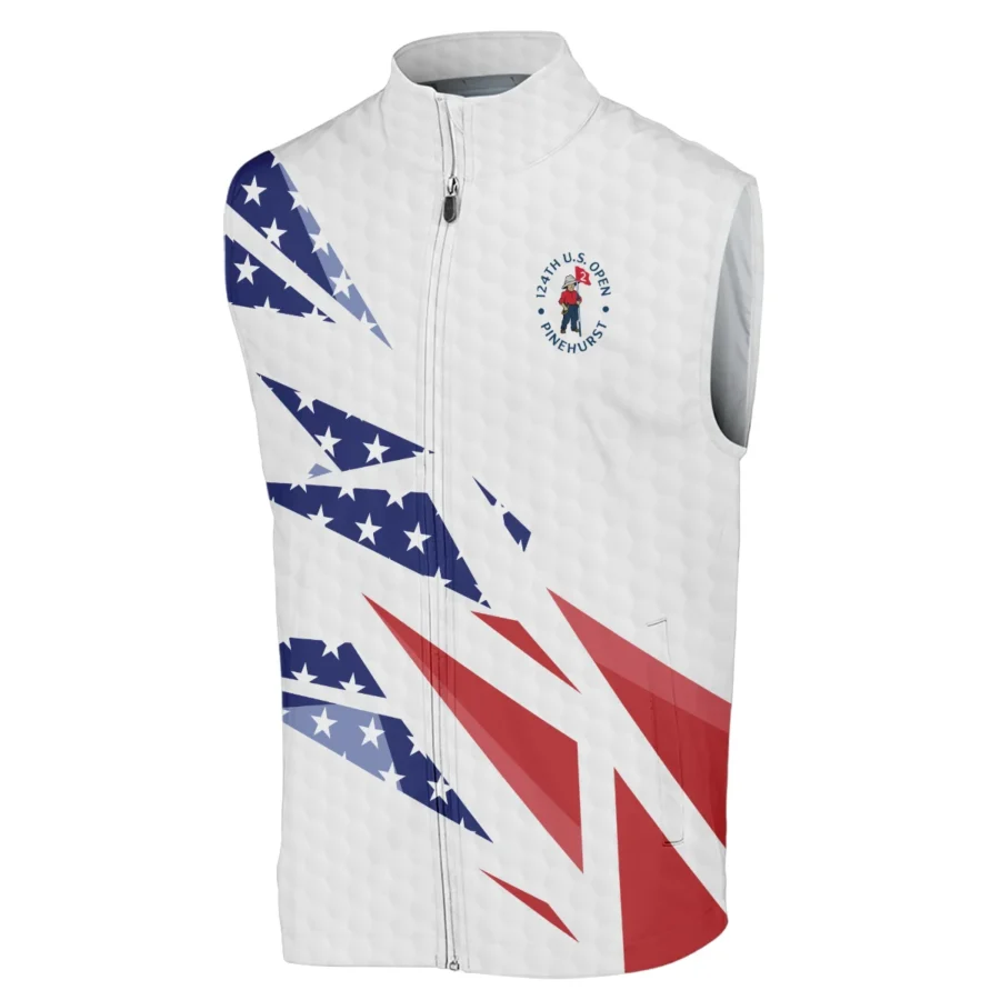 124th U.S. Open Pinehurst Callaway Sleeveless Jacket Golf Pattern White USA Flag All Over Print Sleeveless Jacket