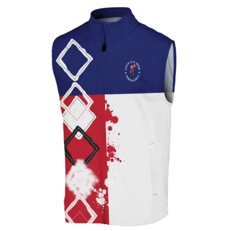 124th U.S. Open Pinehurst Callaway Sleeveless Jacket Blue Red White Pattern Grunge All Over Print Sleeveless Jacket