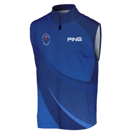 Ping 124th U.S. Open Pinehurst Golf Sport Sleeveless Jacket Dark Blue Gradient Halftone Pattern All Over Print Sleeveless Jacket