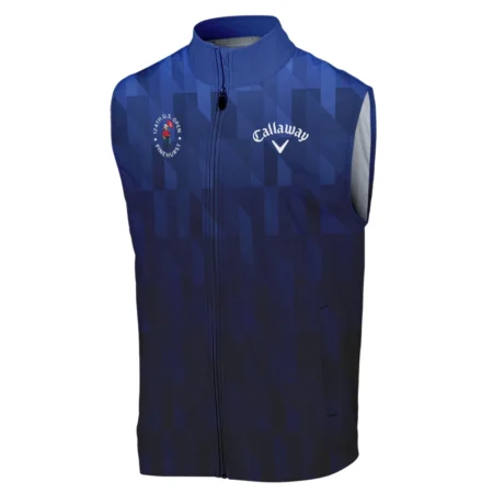 Callaway 124th U.S. Open Pinehurst Golf Sport Sleeveless Jacket Blue Fabric Geometric Pattern  All Over Print Sleeveless Jacket