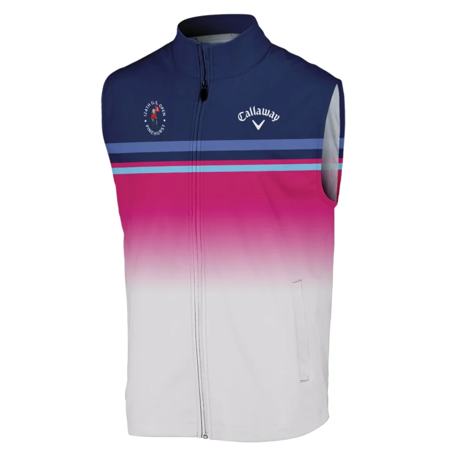 Sport Callaway 124th U.S. Open Pinehurst Sleeveless Jacket White Strong Pink Very Dark Blue Pattern  All Over Print Sleeveless Jacket