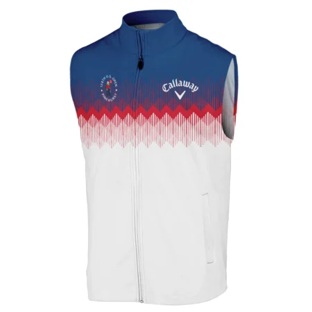 Callaway 124th U.S. Open Pinehurst Sleeveless Jacket Blue Red Fabric Pattern Golf Sleeveless Jacket