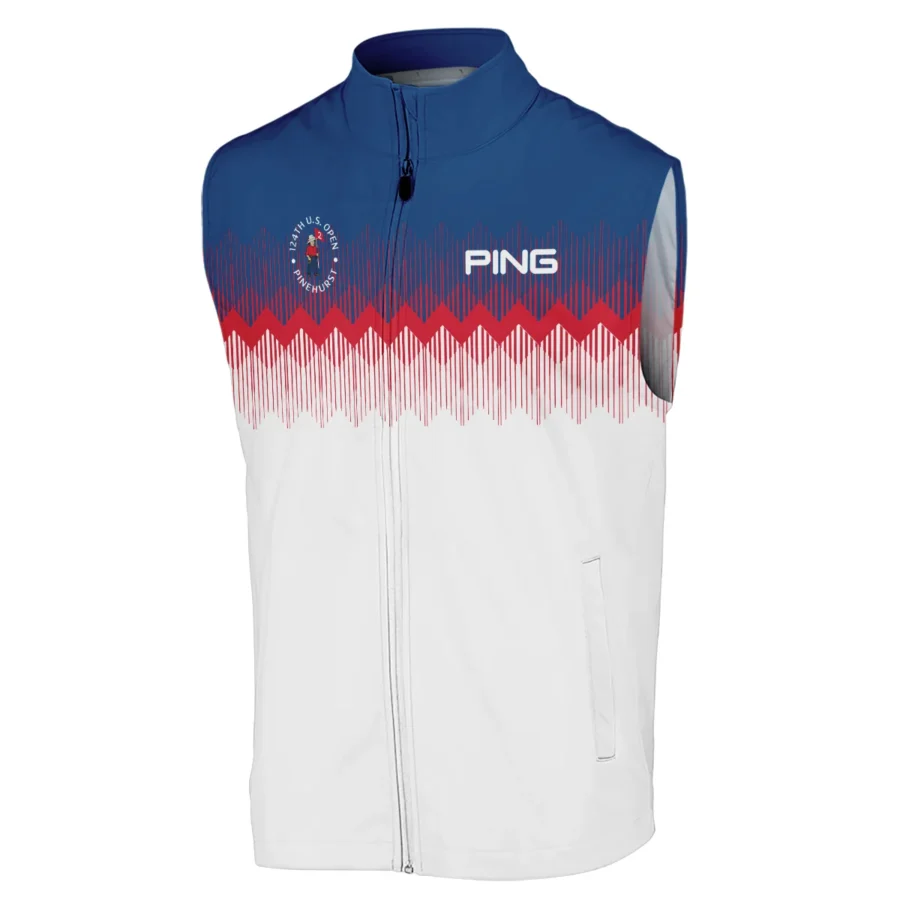 Ping 124th U.S. Open Pinehurst Sleeveless Jacket Blue Red Fabric Pattern Golf Sleeveless Jacket