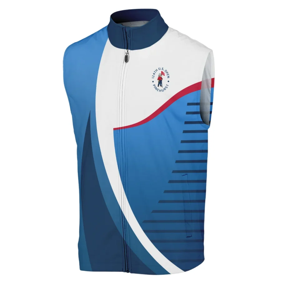 124th U.S. Open Pinehurst Golf Sport Callaway Sleeveless Jacket Blue Gradient Red Straight Sleeveless Jacket