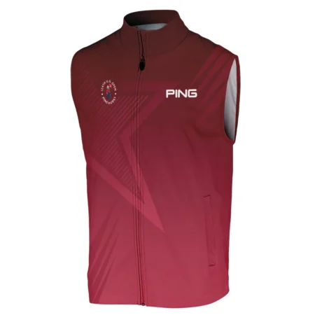 Ping 124th U.S. Open Pinehurst Golf Sport Sleeveless Jacket Star Gradient Red Straight Pattern Sleeveless Jacket