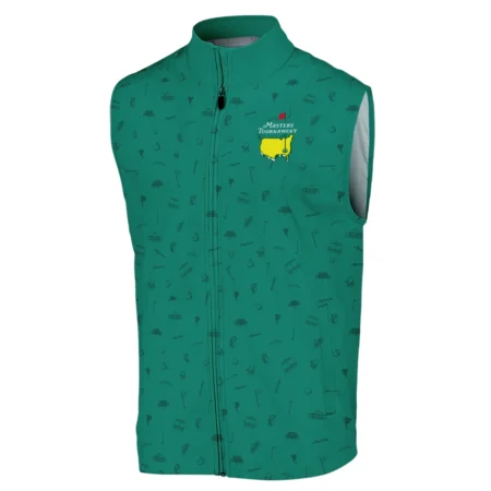 Golf Masters Tournament Callaway Sleeveless Jacket Augusta Icons Pattern Green Golf Sports All Over Print Sleeveless Jacket