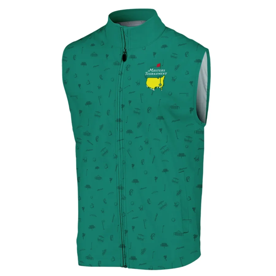 Golf Masters Tournament Ping Sleeveless Jacket Augusta Icons Pattern Green Golf Sports All Over Print Sleeveless Jacket