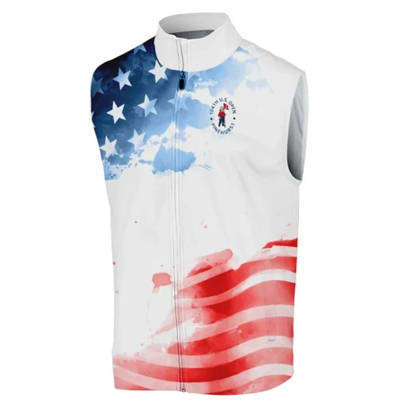 Golf 124th U.S. Open Pinehurst Callaway Sleeveless Jacket US Flag Watercolor Golf Sports All Over Print Sleeveless Jacket