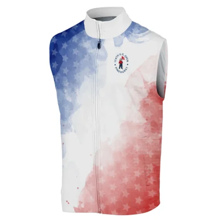 124th U.S. Open Pinehurst Golf Callaway Sleeveless Jacket Stars Blue Red Watercolor Golf Sports All Over Print Sleeveless Jacket