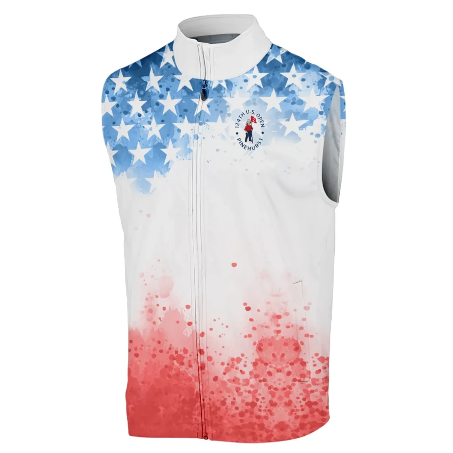 Special Version 124th U.S. Open Pinehurst Callaway Sleeveless Jacket Watercolor Blue Red Stars Sleeveless Jacket