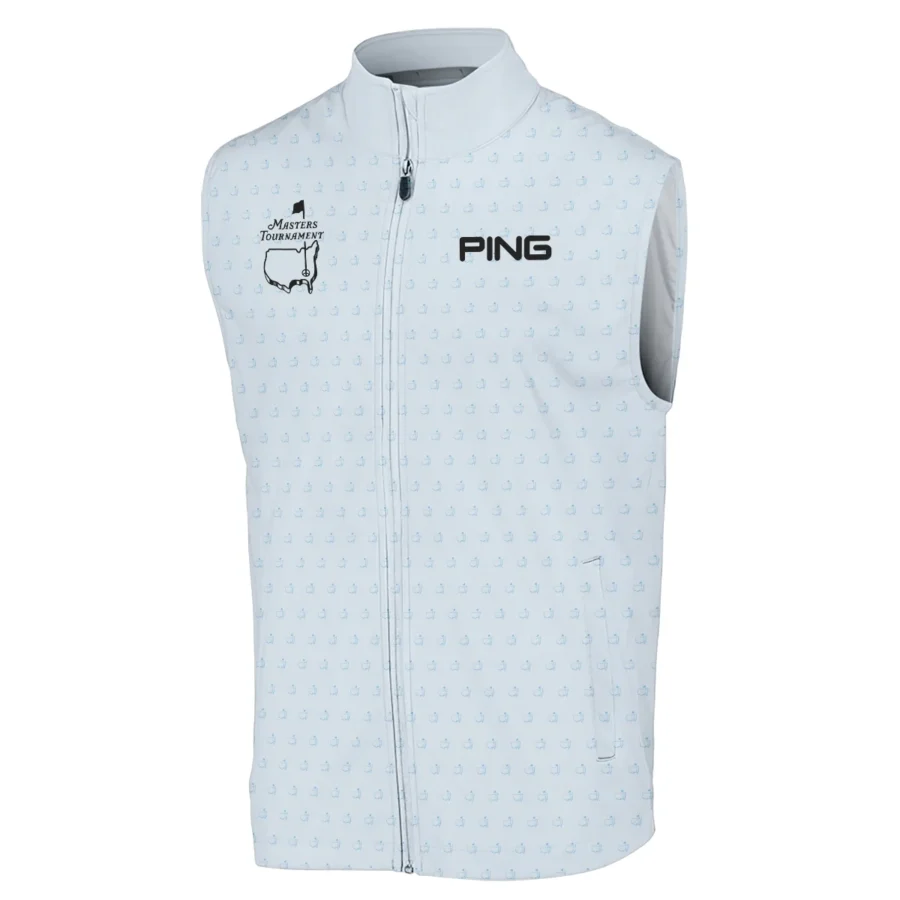 Pattern Masters Tournament Ping Sleeveless Jacket White Light Blue Color Pattern Logo  Sleeveless Jacket