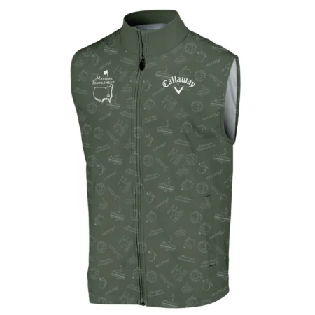 2024 Golf Pattern Masters Tournament Callaway Sleeveless Jacket Dark Green Pattern All Over Print Sleeveless Jacket