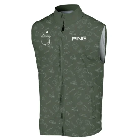 2024 Golf Pattern Masters Tournament Ping Sleeveless Jacket Dark Green Pattern All Over Print Sleeveless Jacket
