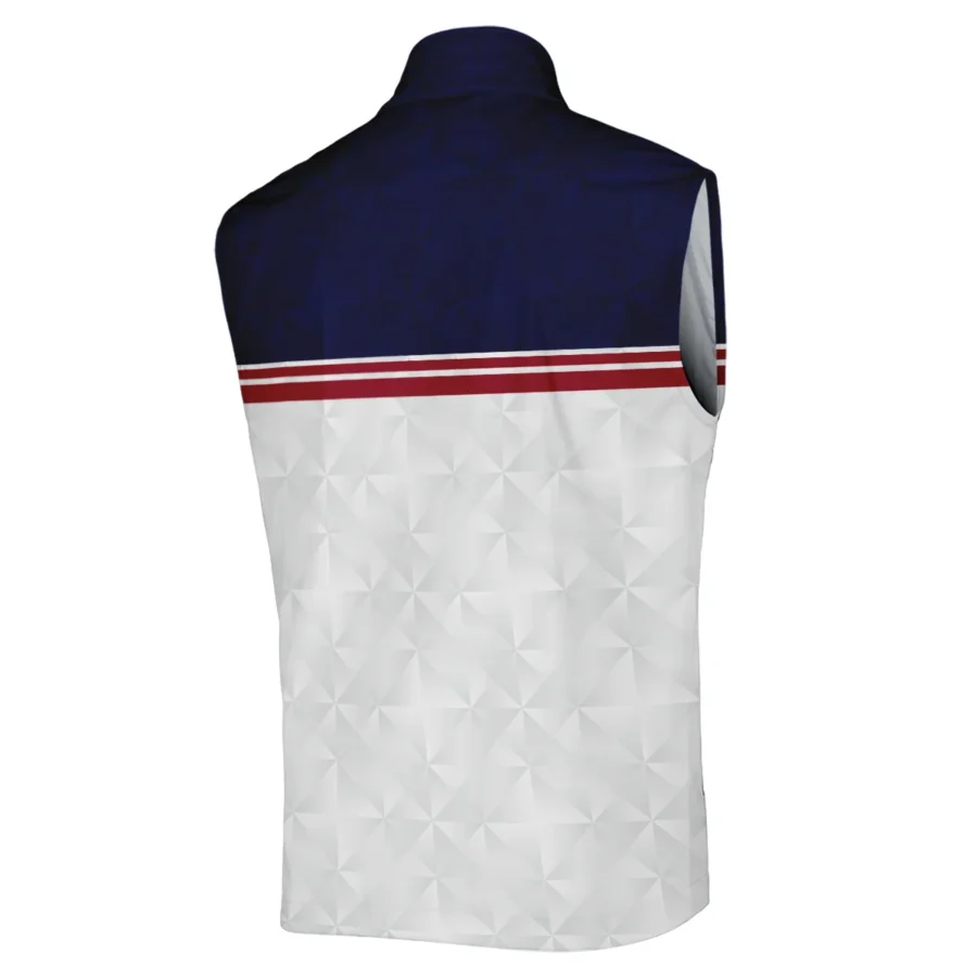 Golf Sport 124th U.S. Open Pinehurst Callaway Sleeveless Jacket Dark Blue White Abstract Geometric Triangles All Over Print Sleeveless Jacket