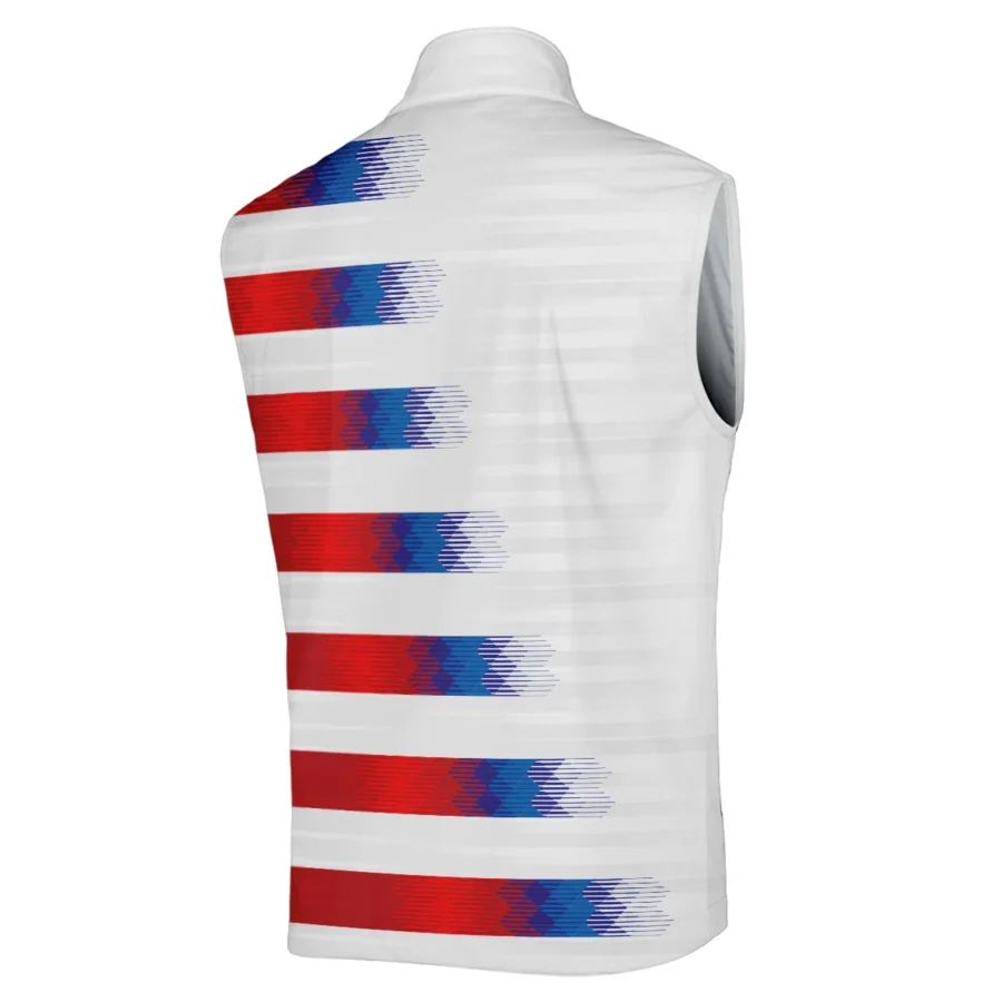 124th U.S. Open Pinehurst Golf Sport Sleeveless Jacket Blue Red White Abstract All Over Print Sleeveless Jacket