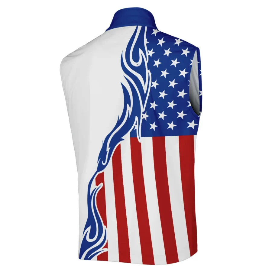 Golf Sport Callaway 124th U.S. Open Pinehurst Sleeveless Jacket USA Flag Pattern Blue White All Over Print Sleeveless Jacket