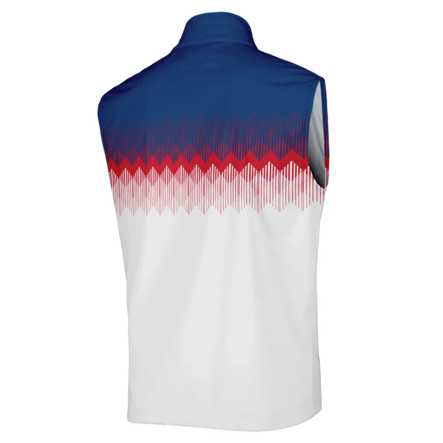 Callaway 124th U.S. Open Pinehurst Sleeveless Jacket Blue Red Fabric Pattern Golf Sleeveless Jacket