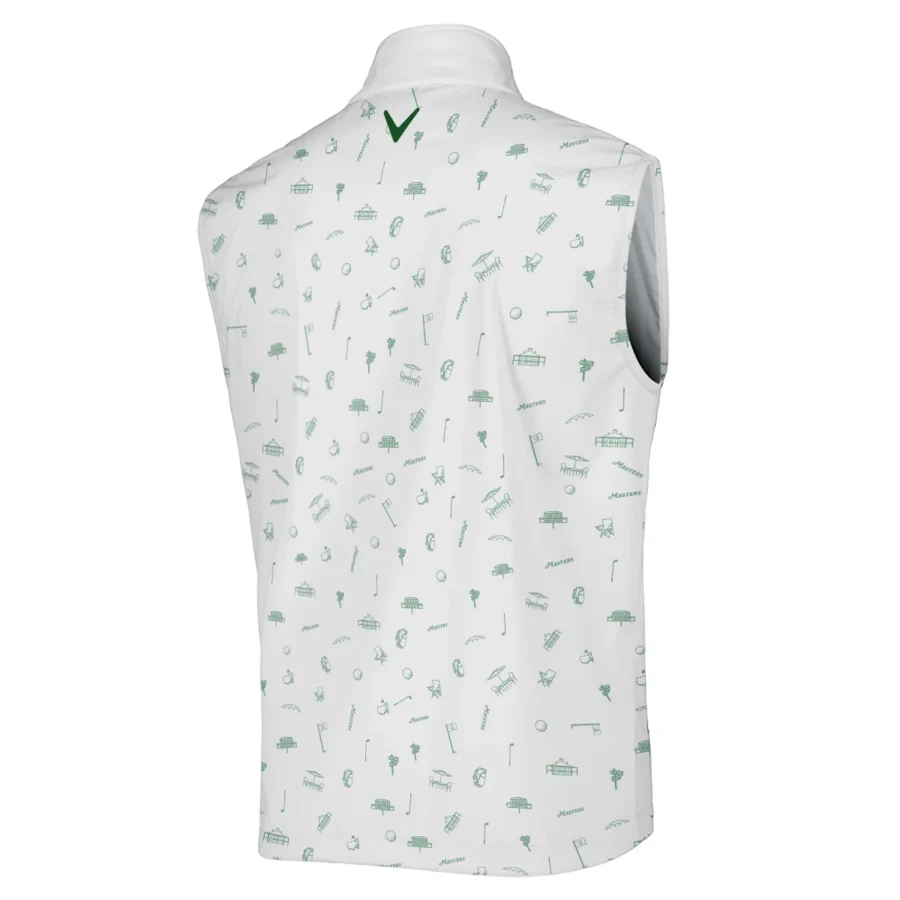 Golf Sport Masters Tournament Callaway Sleeveless Jacket Sports Augusta Icons Pattern White Green Sleeveless Jacket