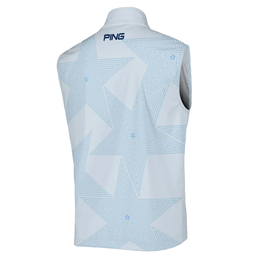 Golf 124th U.S. Open Pinehurst Ping Sleeveless Jacket Stars Light Blue Golf Sports All Over Print Sleeveless Jacket