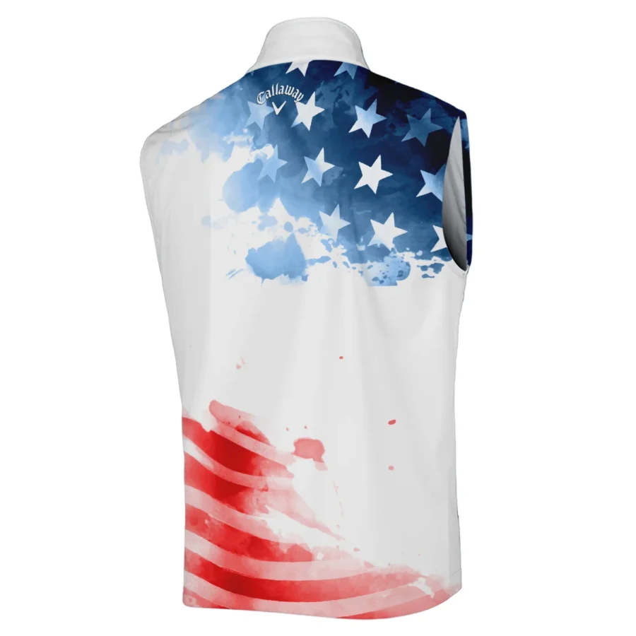 Golf 124th U.S. Open Pinehurst Callaway Sleeveless Jacket US Flag Watercolor Golf Sports All Over Print Sleeveless Jacket