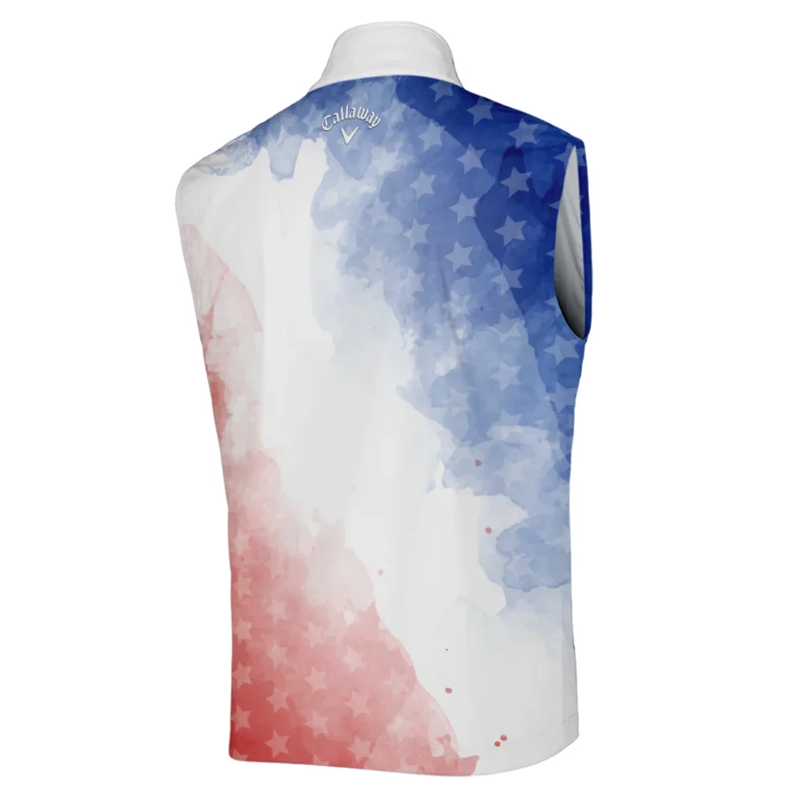 124th U.S. Open Pinehurst Golf Callaway Sleeveless Jacket Stars Blue Red Watercolor Golf Sports All Over Print Sleeveless Jacket