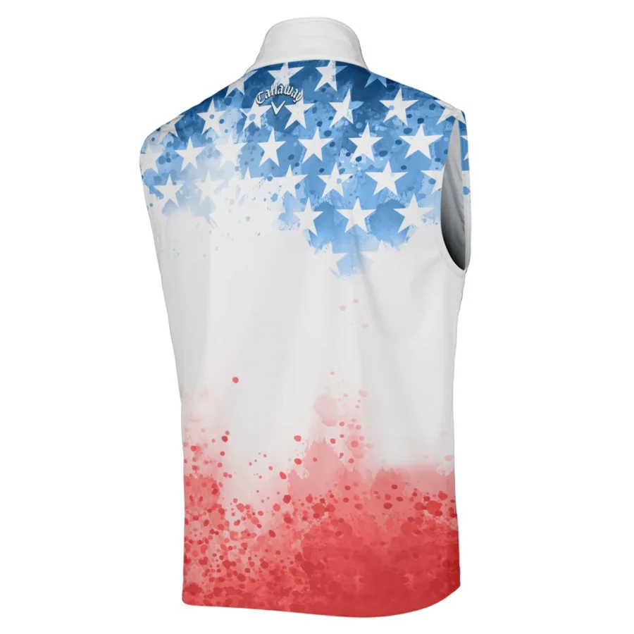 Special Version 124th U.S. Open Pinehurst Callaway Sleeveless Jacket Watercolor Blue Red Stars Sleeveless Jacket