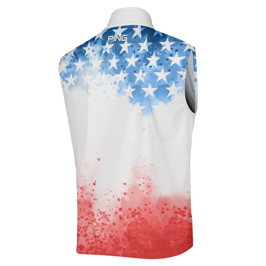 Special Version 124th U.S. Open Pinehurst Ping Sleeveless Jacket Watercolor Blue Red Stars Sleeveless Jacket