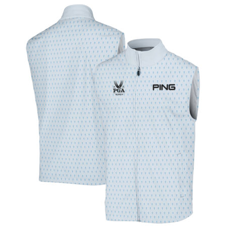 2024 PGA Championship Ping Golf Zipper Hoodie Shirt Light Blue Pastel Golf Cup Pattern All Over Print Zipper Hoodie Shirt