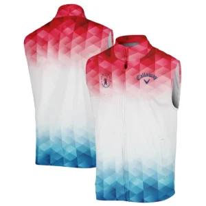 124th U.S. Open Pinehurst Callaway Golf Sport Zipper Hoodie Shirt Blue Red Abstract Geometric Triangles All Over Print Zipper Hoodie Shirt