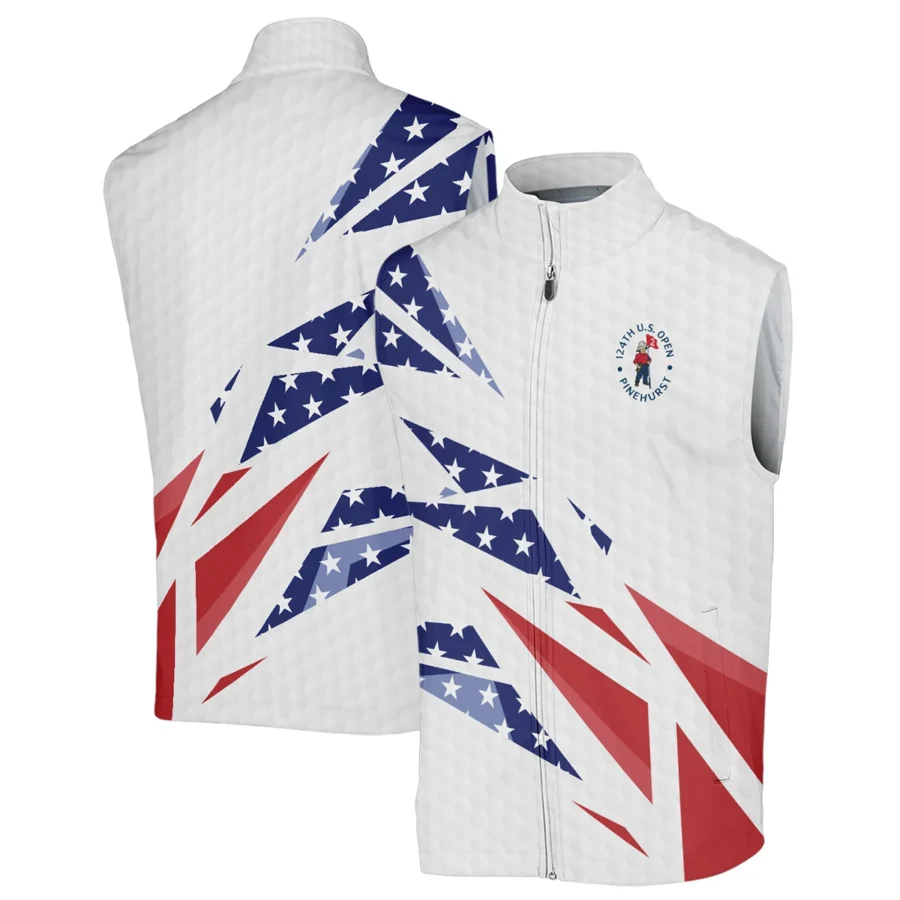 124th U.S. Open Pinehurst Callaway Sleeveless Jacket Golf Pattern White USA Flag All Over Print Sleeveless Jacket