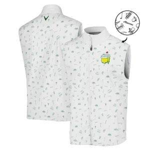 Golf Sport Masters Tournament Callaway Stand Colar Jacket Sports Augusta Icons Pattern White Green Stand Colar Jacket