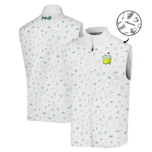 Golf Sport Masters Tournament Ping Stand Colar Jacket Sports Augusta Icons Pattern White Green Stand Colar Jacket