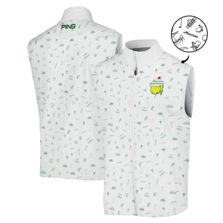 Golf Sport Masters Tournament Ping Sleeveless Jacket Sports Augusta Icons Pattern White Green Sleeveless Jacket