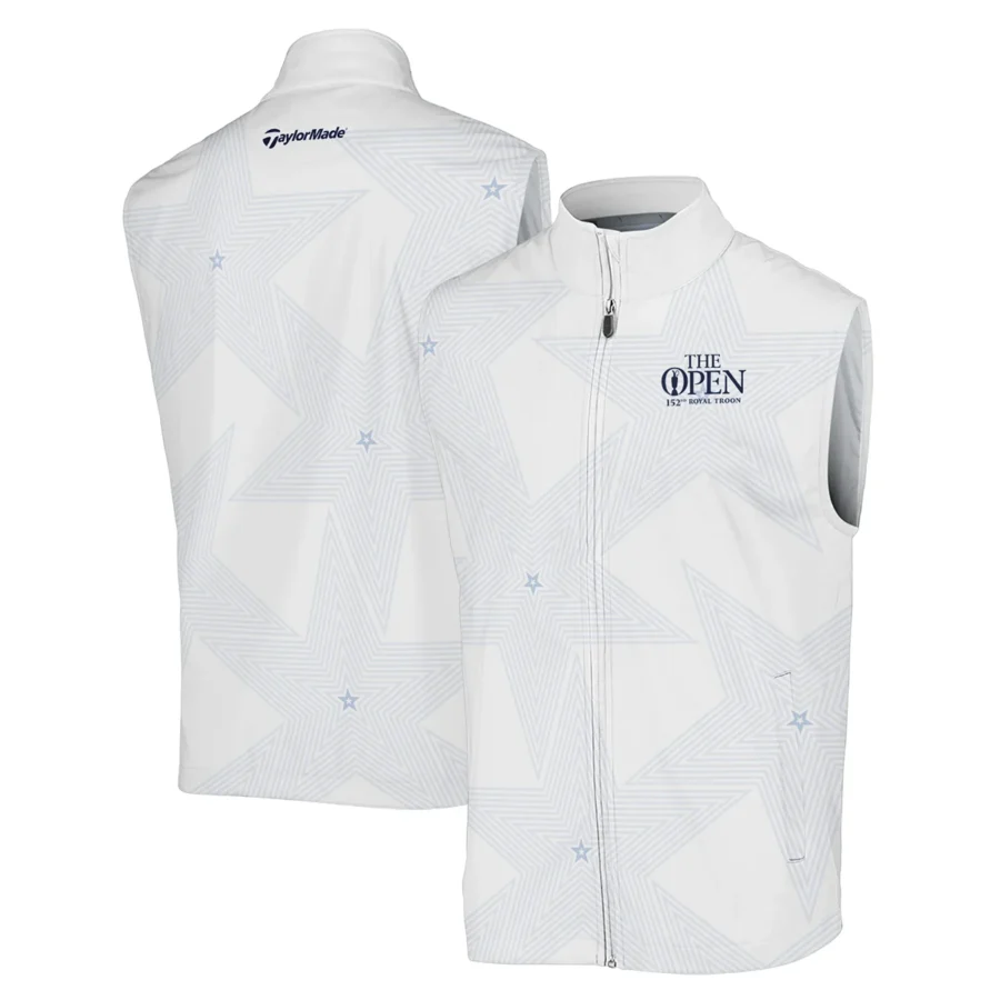 The 152nd Open Championship Golf Sport Taylor Made Sleeveless Jacket Sports Star Sripe White Navy Sleeveless Jacket