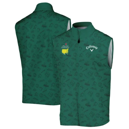 2024 Masters Tournament Callaway Zipper Polo Shirt Sports Green Color Pattern All Over Print Zipper Polo Shirt For Men