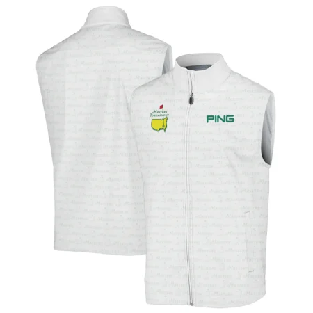Golf Pattern Masters Tournament Ping Zipper Polo Shirt White And Green Color Golf Sports All Over Print Zipper Polo Shirt For Men