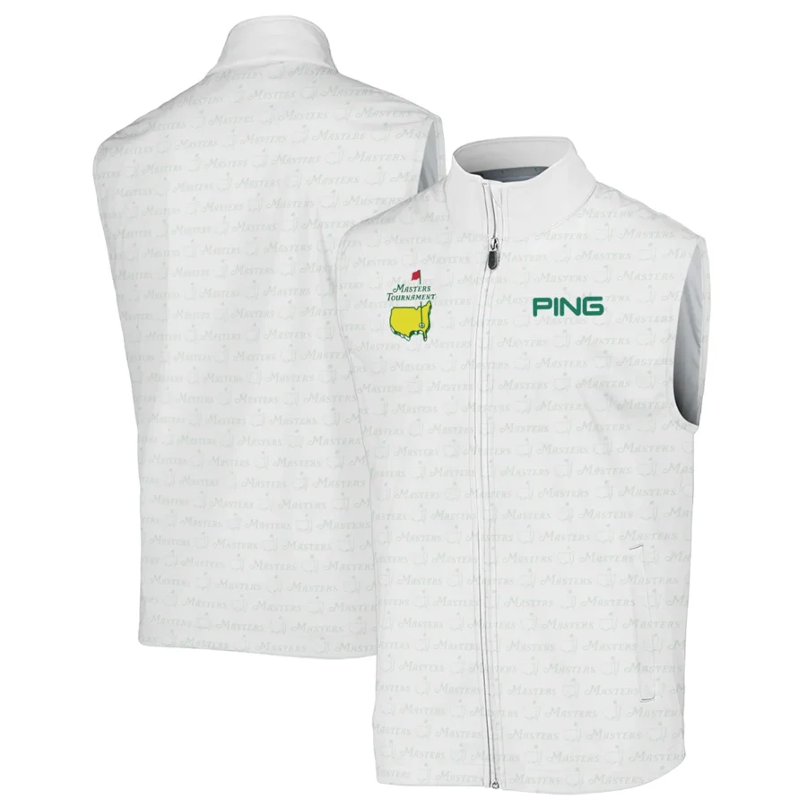 Golf Pattern Masters Tournament Ping Sleeveless Jacket White And Green Color Golf Sports All Over Print Sleeveless Jacket