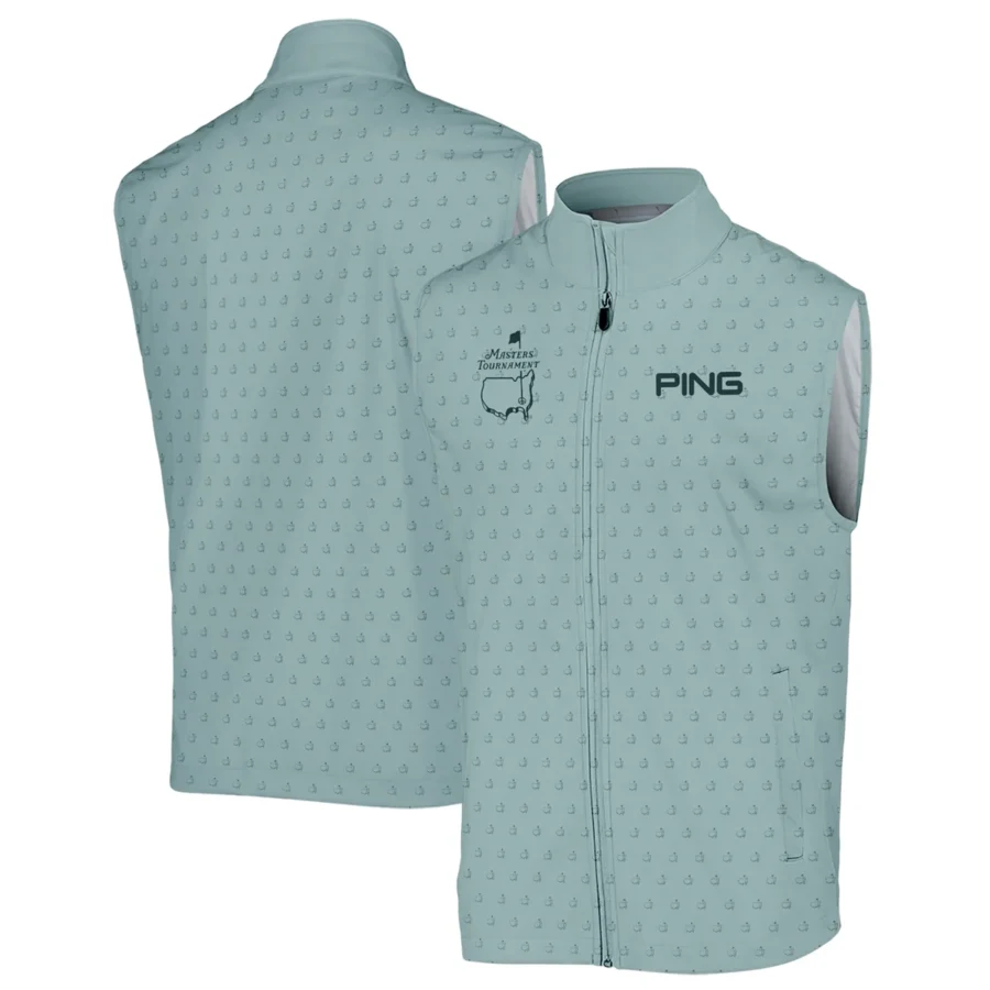 Golf Pattern Masters Tournament Ping Sleeveless Jacket Cyan Pattern All Over Print Sleeveless Jacket