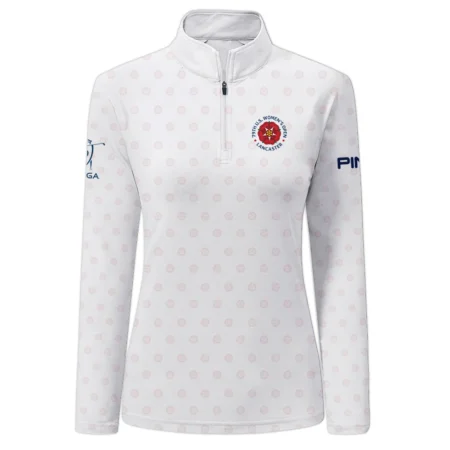 Golf Pattern 79th U.S. Women’s Open Lancaster Ping Zipper Sleeveless Polo Shirt White Color All Over Print Zipper Sleeveless Polo Shirt For Woman