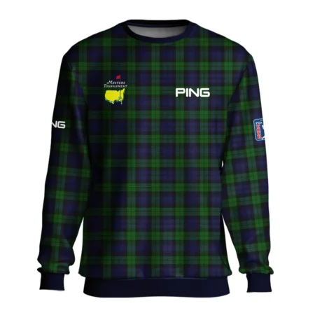 Masters Tournament Ping Golf Long Polo Shirt Sports Green Purple Black Watch Tartan Plaid All Over Print Long Polo Shirt For Men