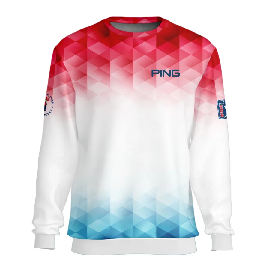 124th U.S. Open Pinehurst Ping Golf Sport Unisex Sweatshirt Blue Red Abstract Geometric Triangles All Over Print Sweatshirt