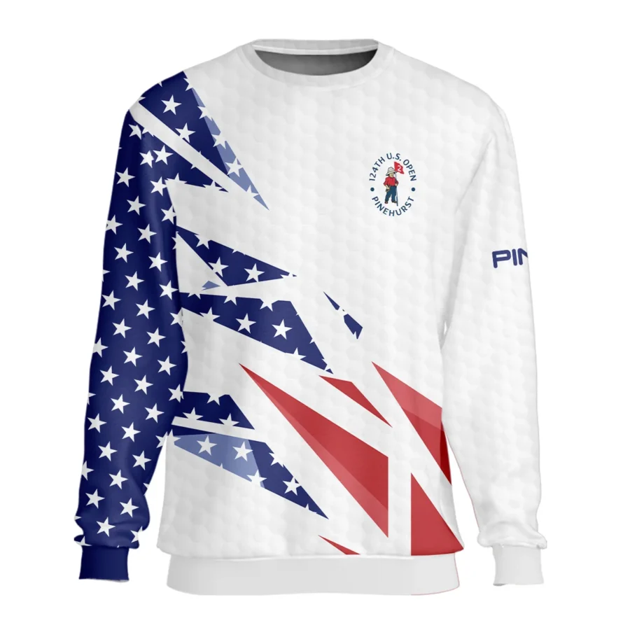 124th U.S. Open Pinehurst Ping Unisex Sweatshirt Golf Pattern White USA Flag All Over Print Sweatshirt