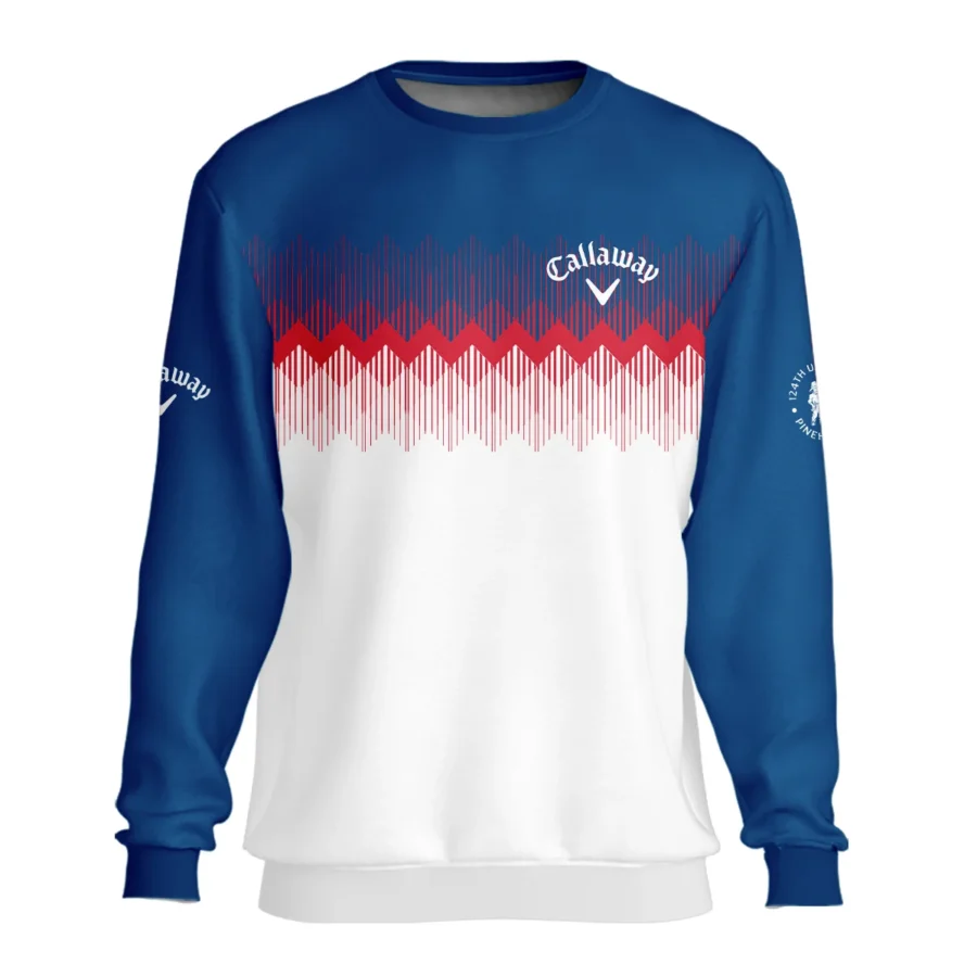 Callaway 124th U.S. Open Pinehurst Unisex Sweatshirt Blue Red Fabric Pattern Golf Sweatshirt