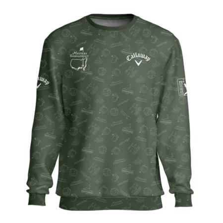 2024 Golf Pattern Masters Tournament Callaway Long Polo Shirt Dark Green Pattern All Over Print Long Polo Shirt For Men